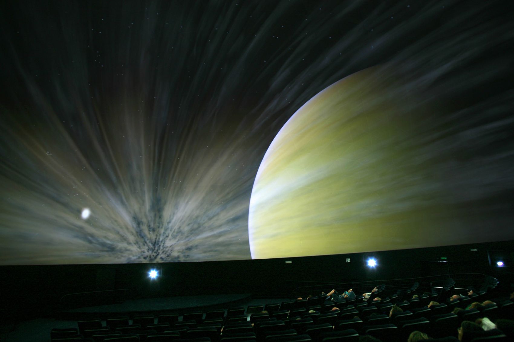 Jupiter closeup on big screen
